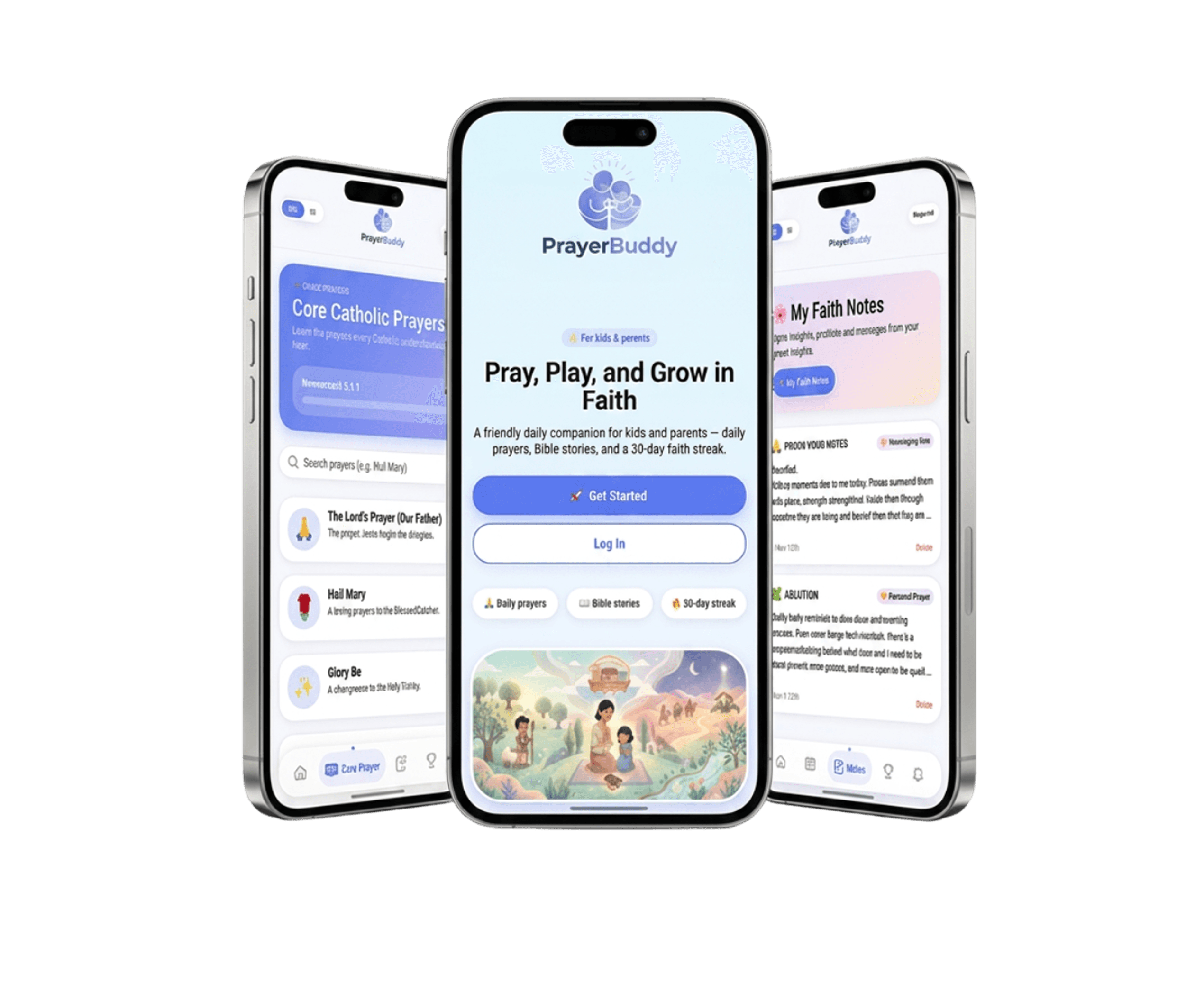 Prayer Buddy app mockup